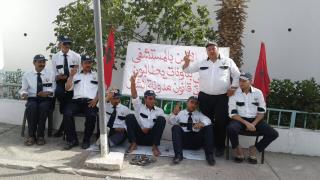 حراس الامن الخاص بالمستشفى الاقليمي لتاونات يحتجون