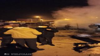 حريق  يشب بسويقة بلفاع ضواحي اشتوكة ، وعامل الاقليم يقف على عملية الإخماد