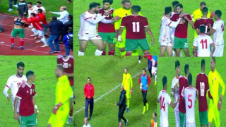 بالفيديو .. مقابلة المغرب وتونس تتحول الى عراك بين الاعبيين