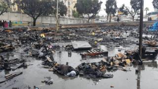 حريق مهول يلتهم مخيم للمهاجرين بـ “أولاد زيان”